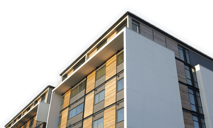 Outside of a block of flats