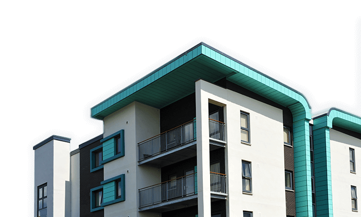 Block of flats with curved roof