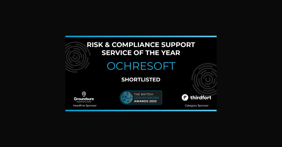 Ochresoft shortlisted for Risk Compliance Support Service of The Year Award